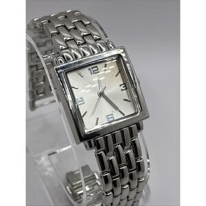Merona Women's Quartz Watch Silver 26mm Case 7.5"‎ Band- New Battery